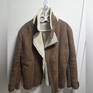 Topman Cream Shearling Jacket
